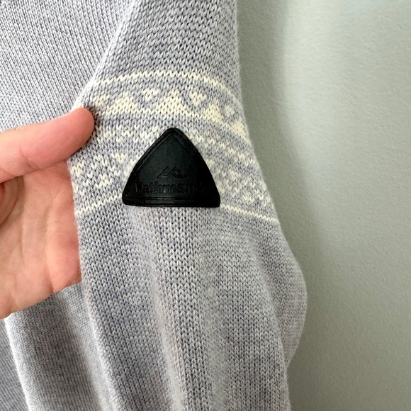 Kathmandu Light Grey Fairisle Crewneck Long‎ Sleeve Knit Wool Sweater Women's 10 - Picture 5 of 12